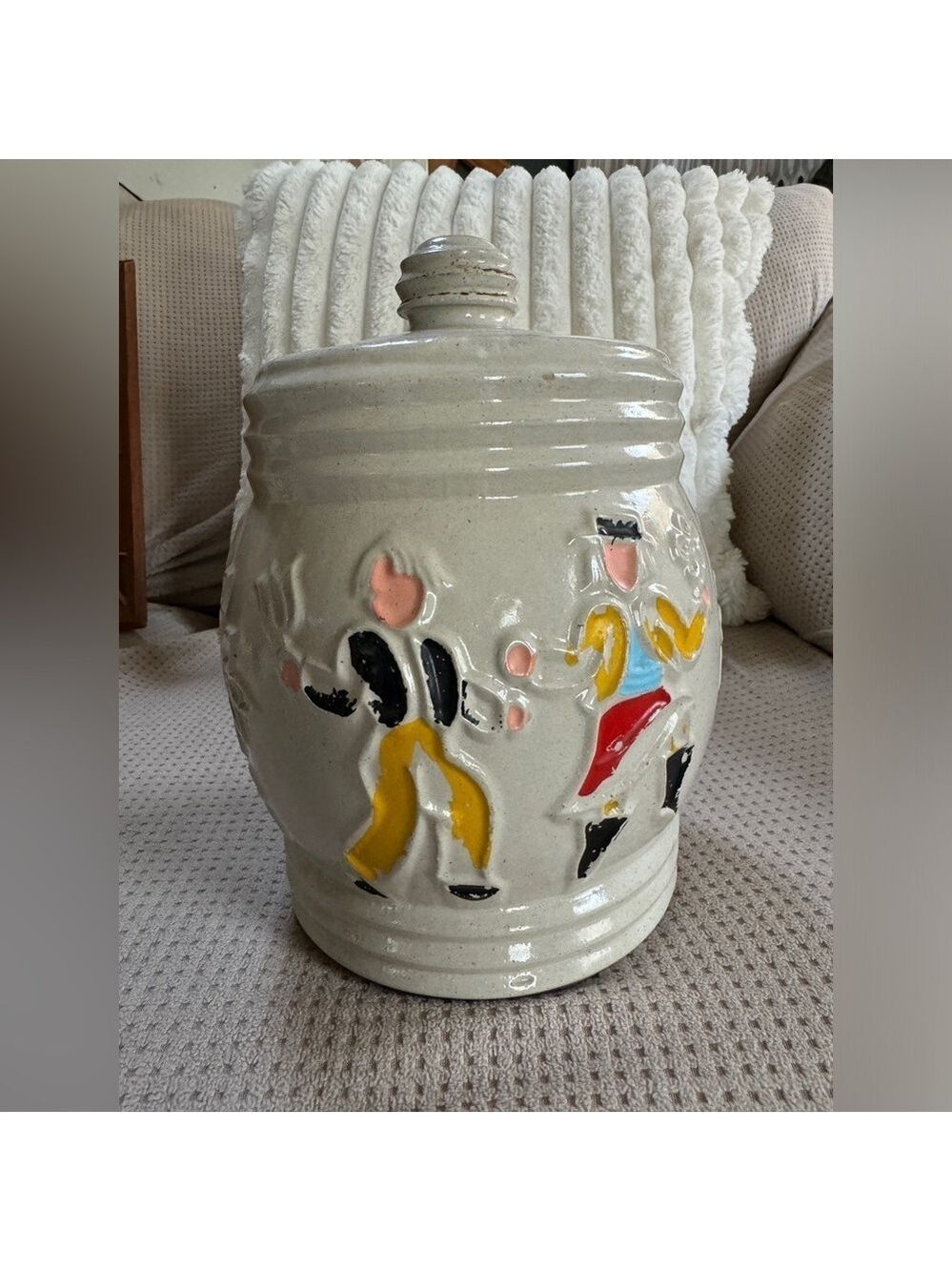 Vintage Red Wing 1940's Incised Peasant Cookie Jar
